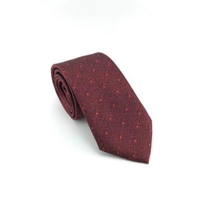 Bordo Kırmızı Nokta Desenli Kravat