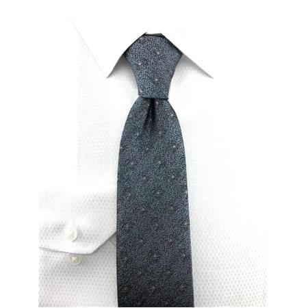 Gri Nokta Desenli Kravat