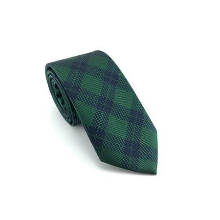 Yeşil Lacivert Ekose Desen Kravat