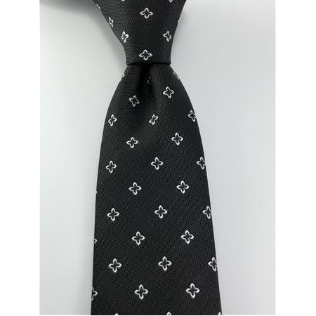 Siyah Beyaz Desenli Kravat P0094