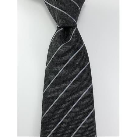 Siyah Gri Çizgili Kravat