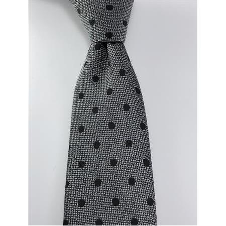 Gri Melanj  Siyah Puantiyeli Kravat