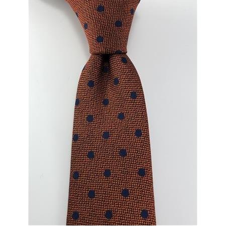 Kiremit Melanj Lacivert Puantiyeli Kravat