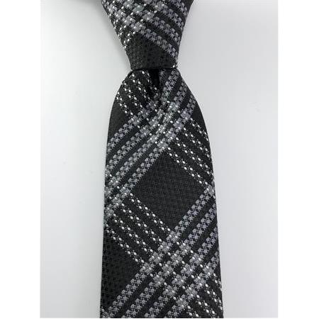 Siyah Beyaz Ekose Kravat