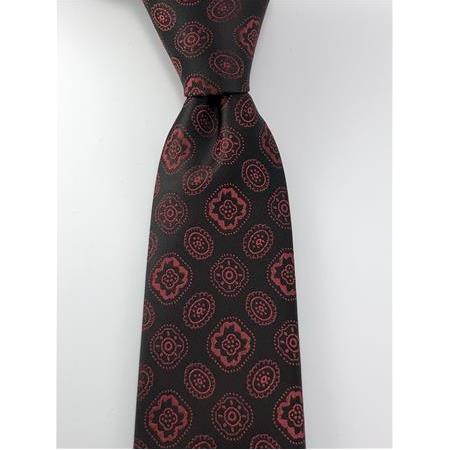 Siyah Bordo Desenli Kravat