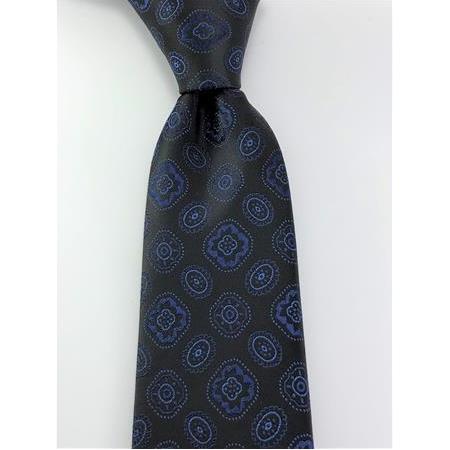 Siyah Lacivert Desenli Kravat