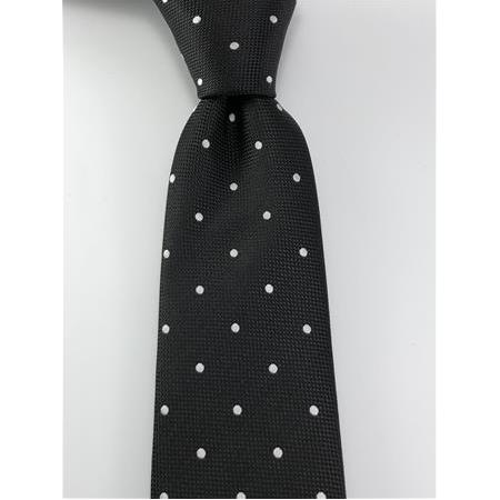 Siyah Beyaz Puantiyeli Kravat