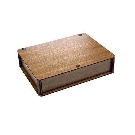 Gri Siyah Şal Desen Kravat Kol Düğmesi Cüzdan Özel Ahşap Kutu Set