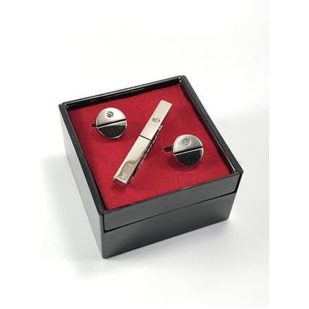 Taşlı Kol Düğmesi Kravat İğnesi SET P1211