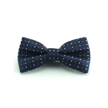 Lacivert Kırmızı Beyaz Noktalı Papyon