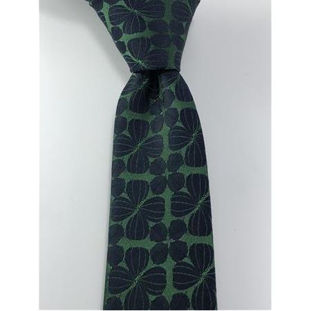 Yeşil Lacivert Desenli Slim Kravat
