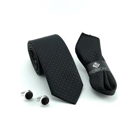 Siyah Kravat Mendil Kol Düğmesi Çorap Özel Set