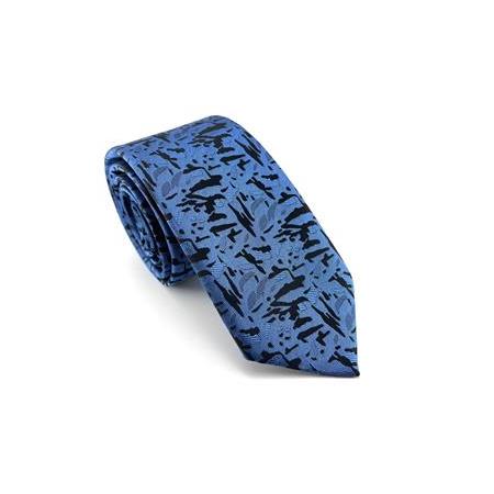 Mavi Siyah Desenli Kravat