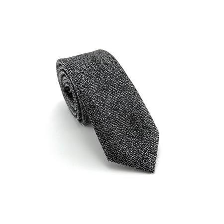 Gri Siyah Desenli Slim Kravat