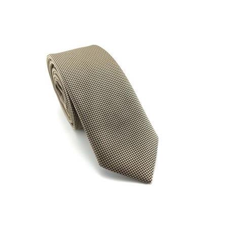 Bej Oxford Desen Slim Kravat