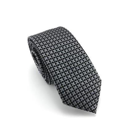 Siyah Gri Noktalı Slim Kravat