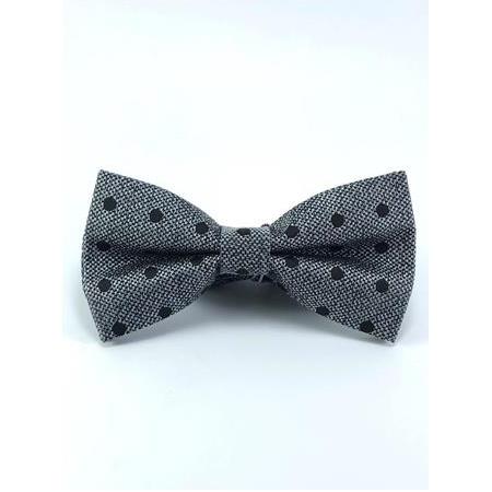 Gri Siyah Puantiyeli Papyon