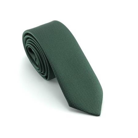 Yeşil Düz Oxford Desen Slim Kravat