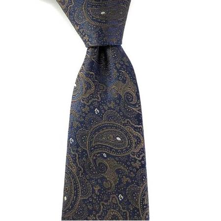 Kahve Şal Desen Mendilli Kravat