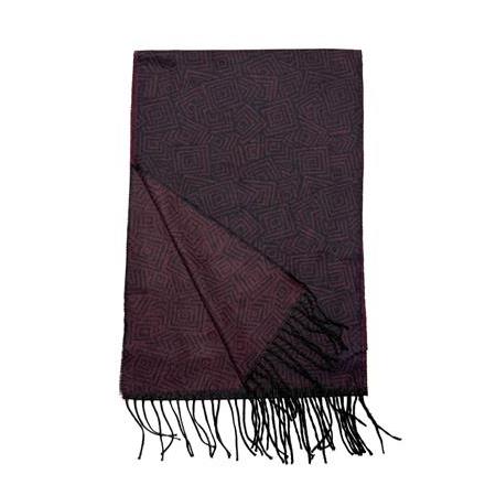 Lacivert Bordo Desenli Atkı Kaşkol