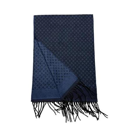 Lacivert Mavi Desenli Atkı Kaşkol