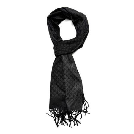 Siyah Füme Desenli Atkı Kaşkol PK2237