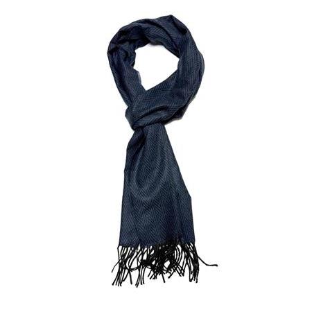 Siyah Mavi Çizgi Desenli Atkı Kaşkol