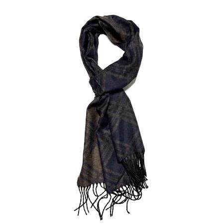 Kahve Lacivert Desenli Atkı Kaşkol