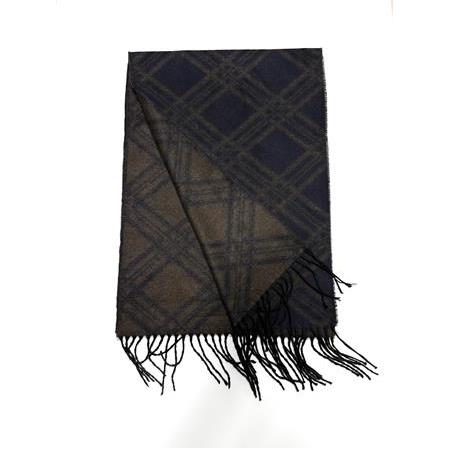 Kahve Lacivert Desenli Atkı Kaşkol