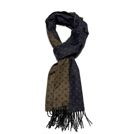 Lacivert Kahve Desenli Atkı Kaşkol