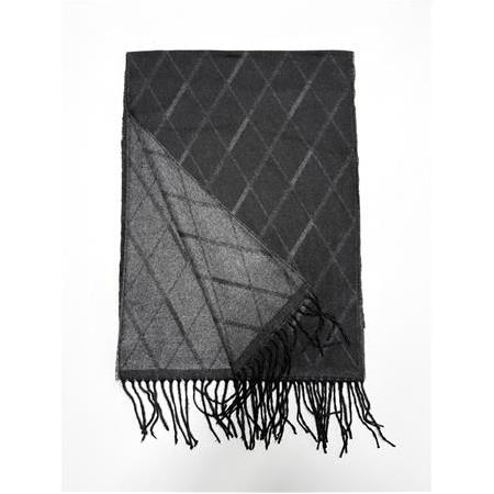 Siyah Gri Çizgi Desenli Atkı Kaşkol PK2244